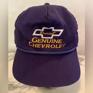 Vintage Durant Genuine Chevrolet Navy Rope Cap Adult Size